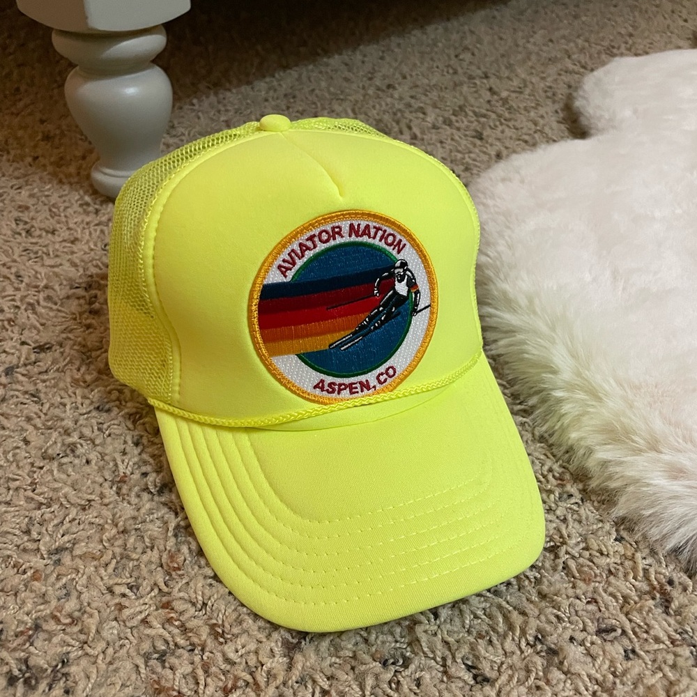 Aviator Nation bright yellow trucker hat